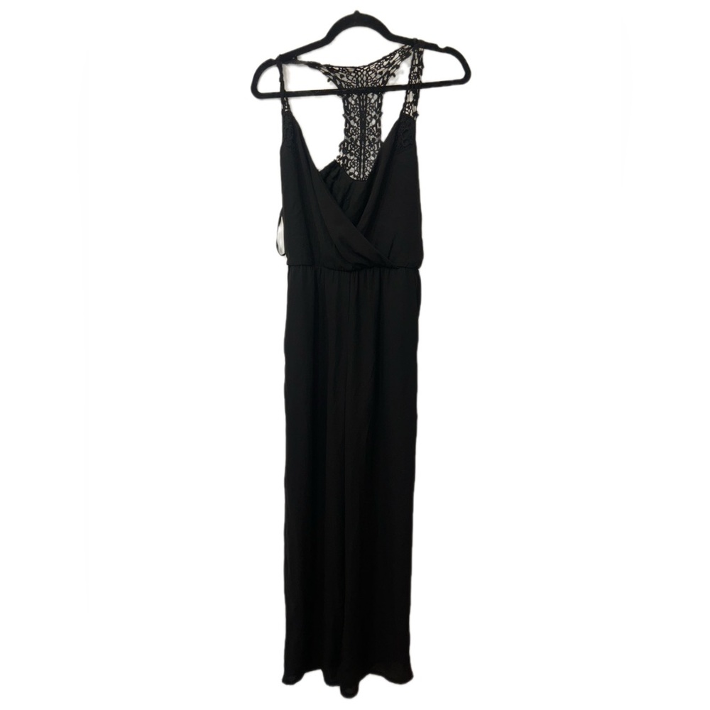 BCX Black‎ Lace-Back wide leg Jumpsuit Size XS